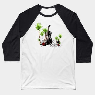 Music, black violin and palm trees Baseball T-Shirt